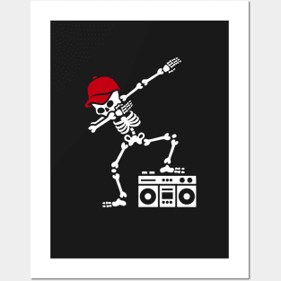 Dab dabbing skeleton boombox - Ghetto blaster Posters and Art